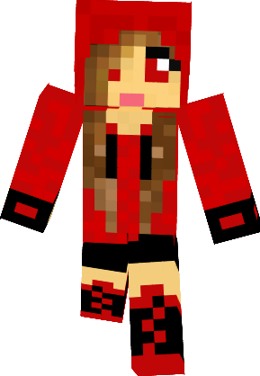 Minecraft Skins Girl Hoodie Cute In Red Clipart.