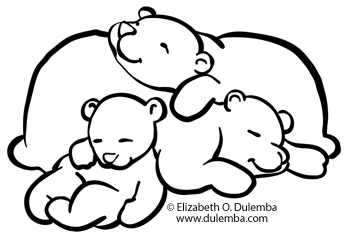 Sleeping Bear Clipart Black And White.