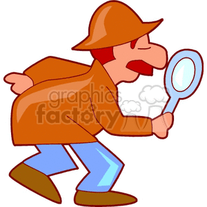 cartoon sleuth clipart. Royalty.