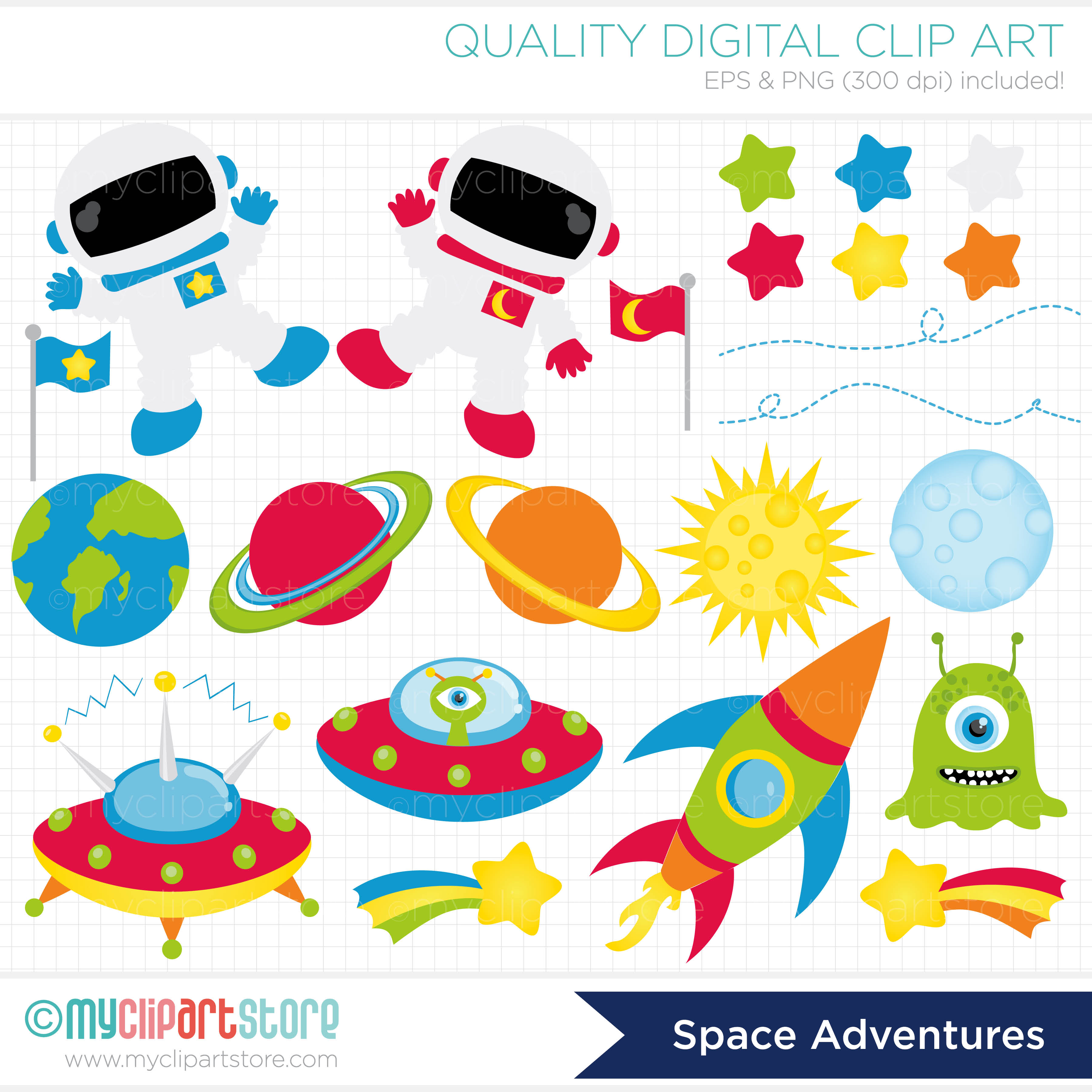 Outer Space Planets Clipart.