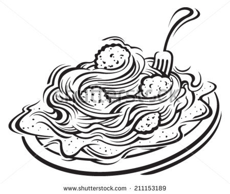 Spaghetti clipart black and white » Clipart Station.