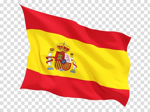 Yellow and red flag, Spain Flag Wave transparent background.