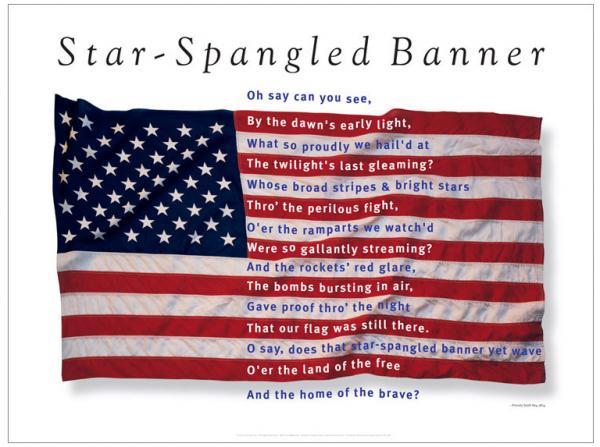 Children the star spangled banner clipart.