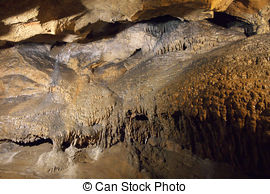 Stock Photo of Speleothems in karst cave.