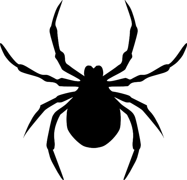 Silhouette spider clipart.