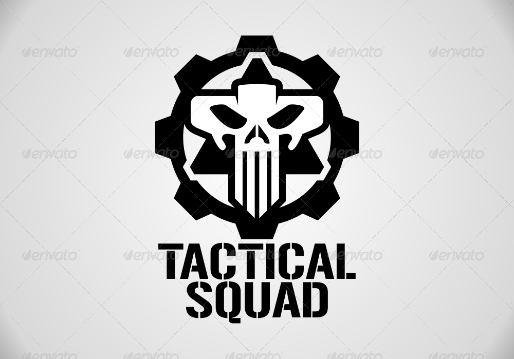 Tactical Squad Skull Logo Template.