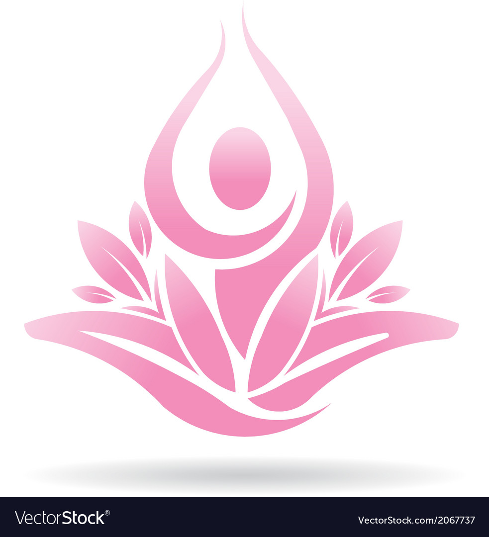 Lotus yoga person spiritual logo.