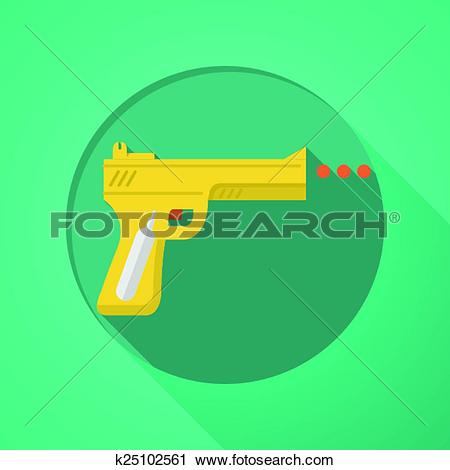 Clipart of Sport air gun flat color vector ico k25102561.