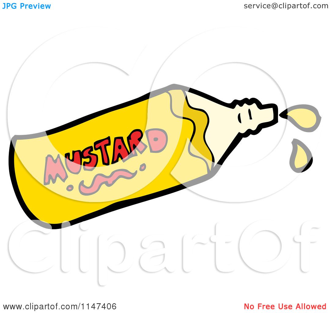 Cartoon of a Squirting Mustard Bottle.