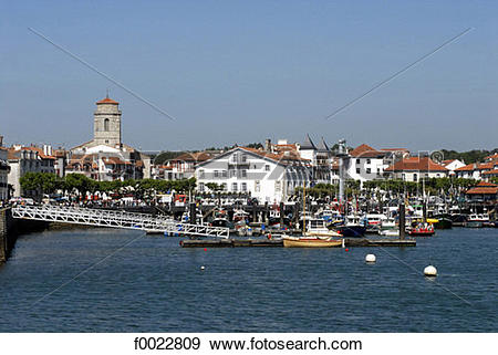 Stock Photograph of France, Aquitaine, Saint Jean de Luz, harbour.