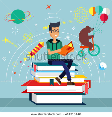 Reading A Book Stock Vectors, Images & Vector Art.