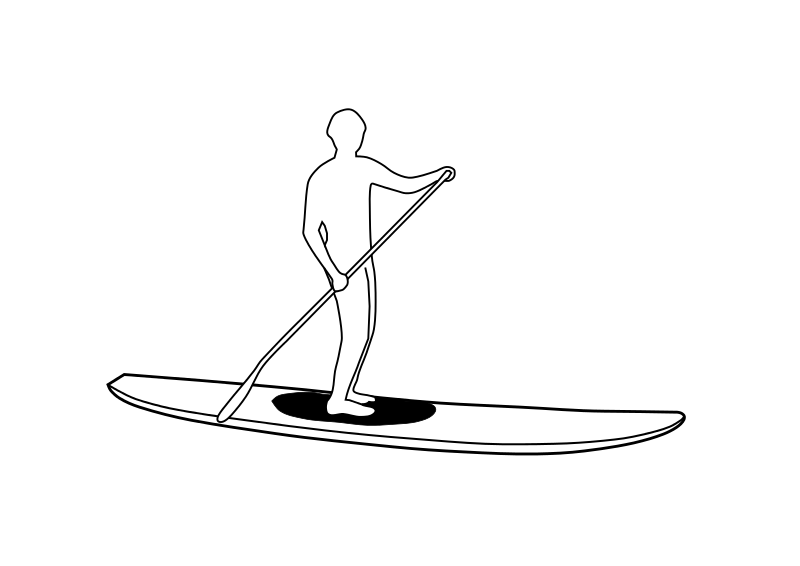 Free Clipart: Stand Up Paddleboard Silhouette.