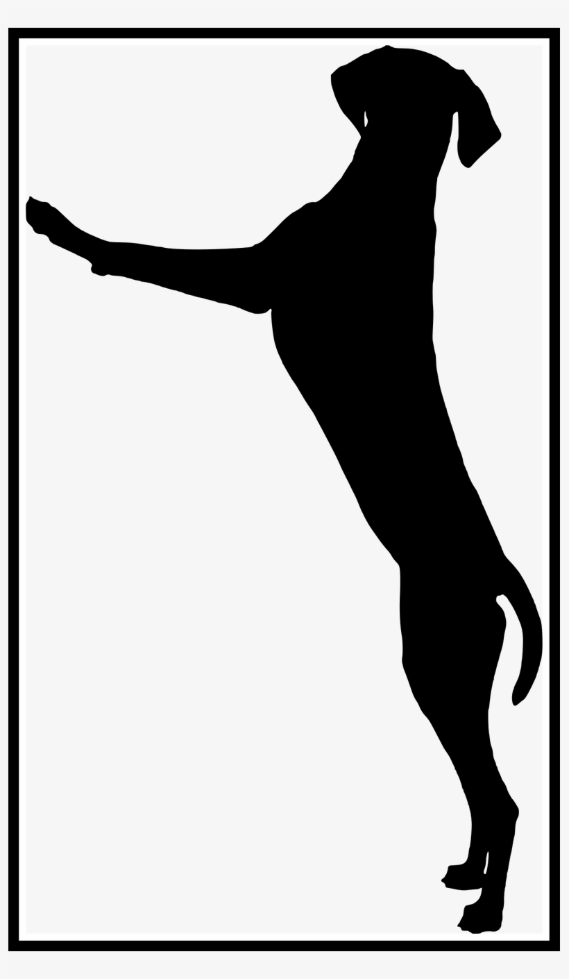 Amazing Dog Standing Playing Silhouette Of Clipart.