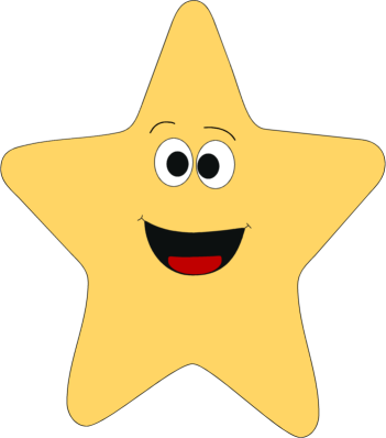 Star with face clipart.