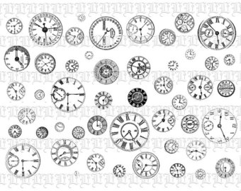 Steampunk Clock Clipart.