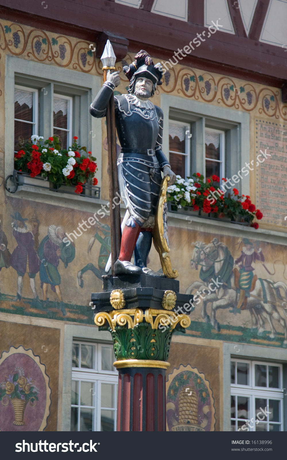 Knight Fountain Statue In Stein.