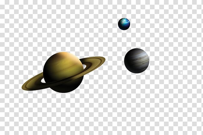 Planet Saturn, Jupiter, and Uranus illustration, Saturn.