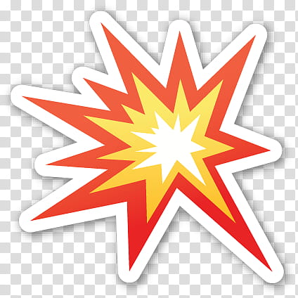 EMOJI STICKER , red and yellow explosion illustration.