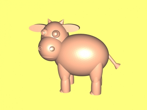 Cute cow 3d model.