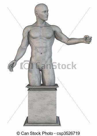 Stock Illustration of Male Stone Statue.