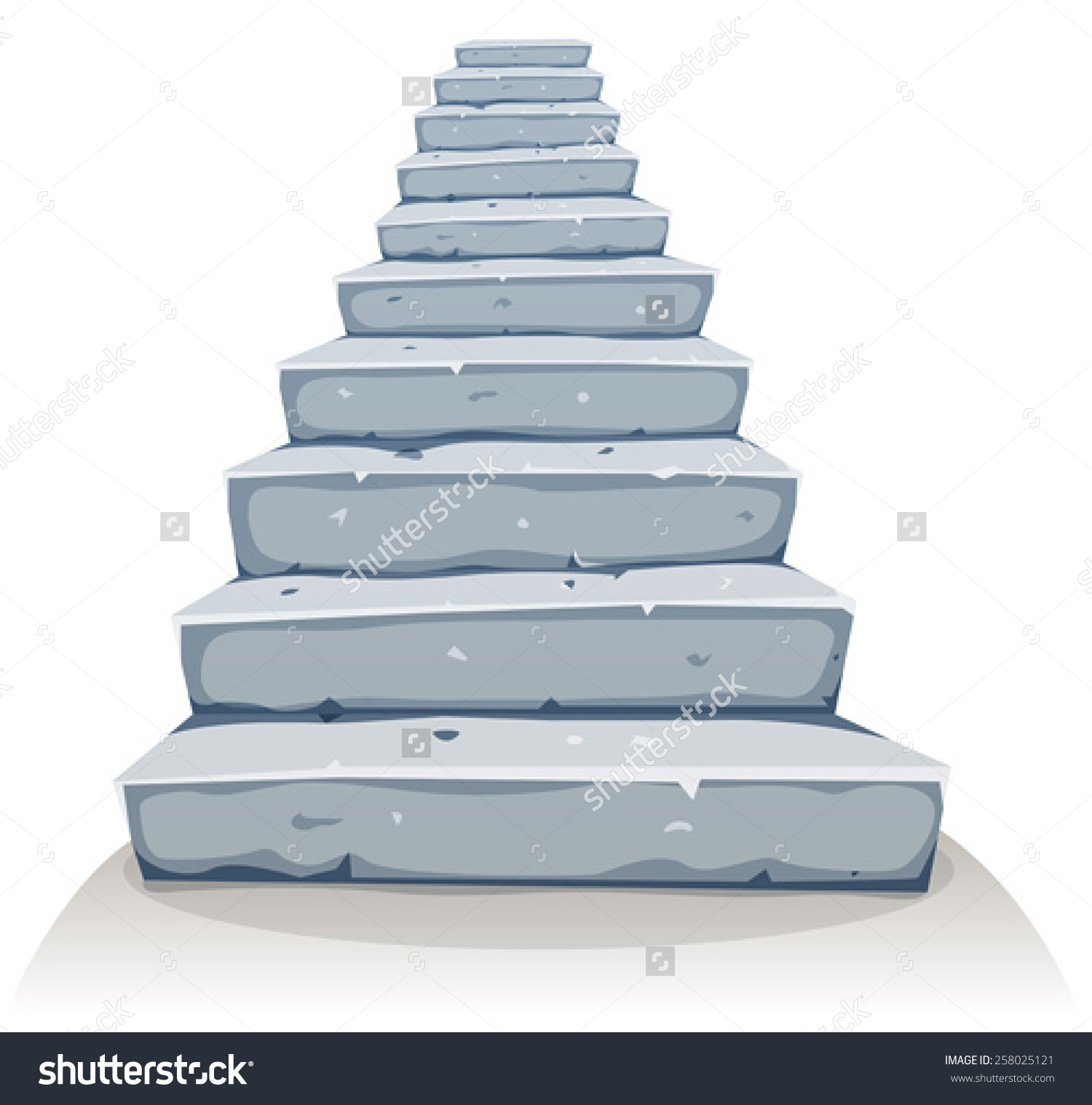 Cartoon Stone Stairs Illustration Cartoon Funny Stock Vector.