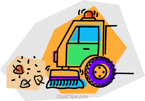 street sweeper Royalty Free Vector Clip Art illustration.