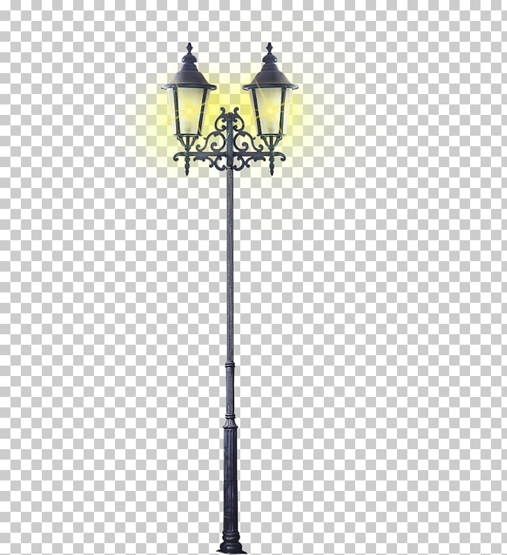 Street light Lantern, Braved yellow retro street lights PNG.