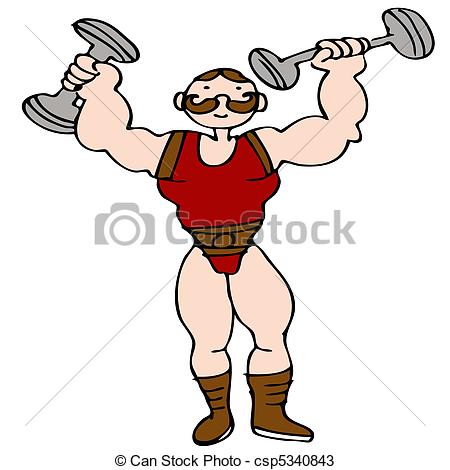 Clip Art Vector of Strongman Dumbbell.