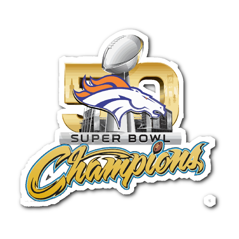 Denver Broncos SUPER BOWL 50 CHAMPIONS Decal/Sticker.