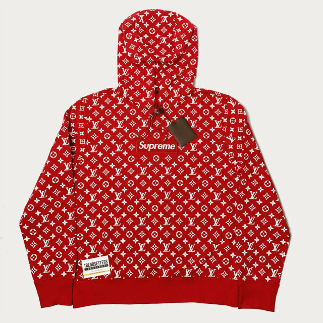 Louis Vuitton 1A3FBU Supreme Box Logo Hoodie, Size L.