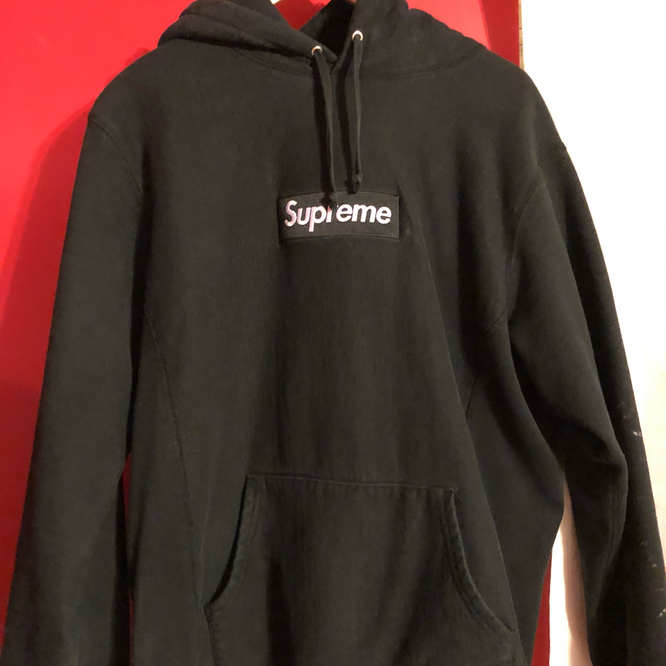 Supreme Black Box Logo Hoodie.