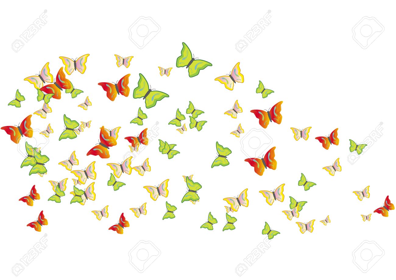 Swarm Of Butterfly Clipart.