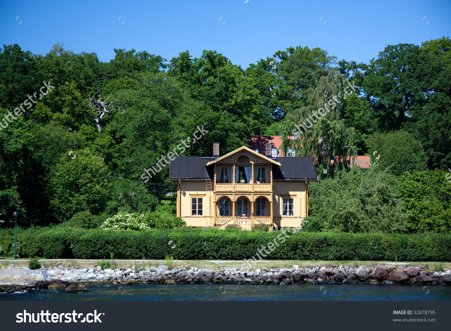 Lonely Suburban House On Little Island Stock Photo 32878795.