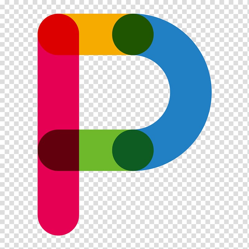 P logo, Red Blue Letter P, Color letters P transparent.