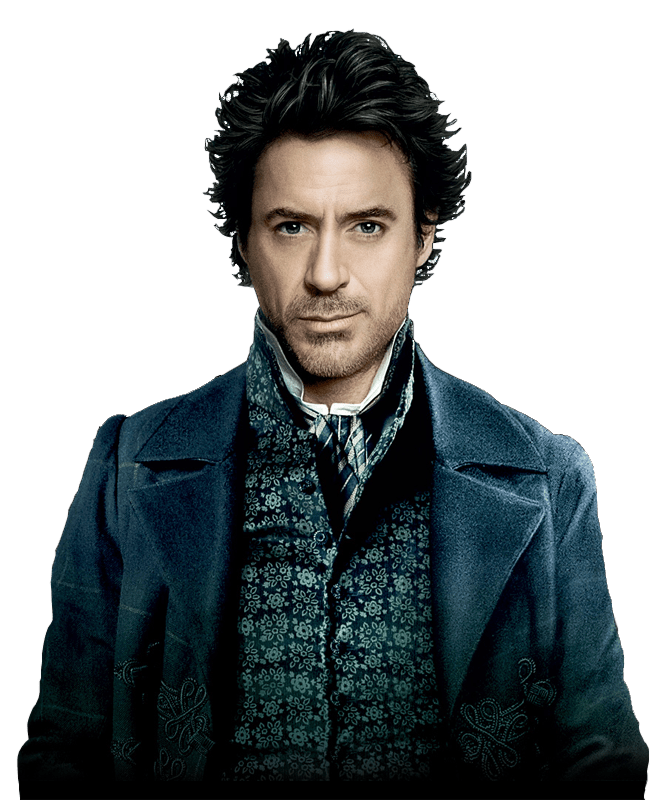 Robert Downey Jr Sherlock Holmes Portrait transparent PNG.