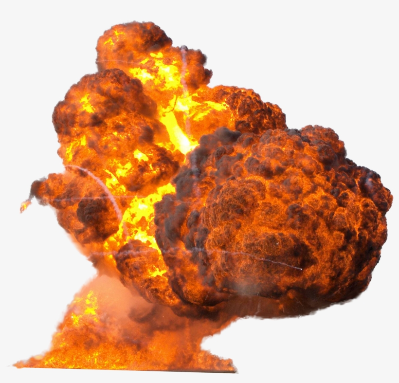 Big Explosion With Fire And Smoke Png Image.