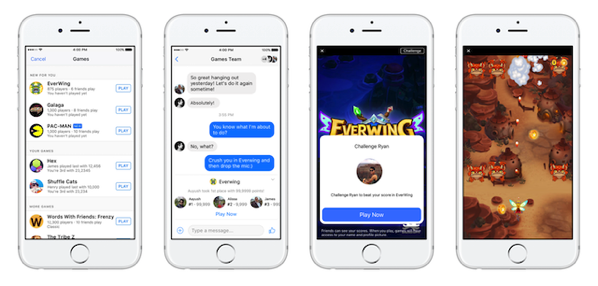 Facebook Launches Instant Games on Messenger and News Feed.