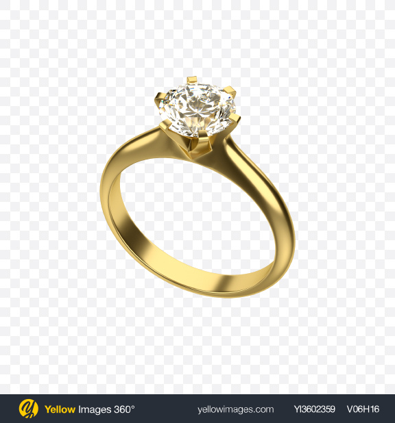 Download Golden Ring with Diamond Transparent PNG on Yellow Images 360°.