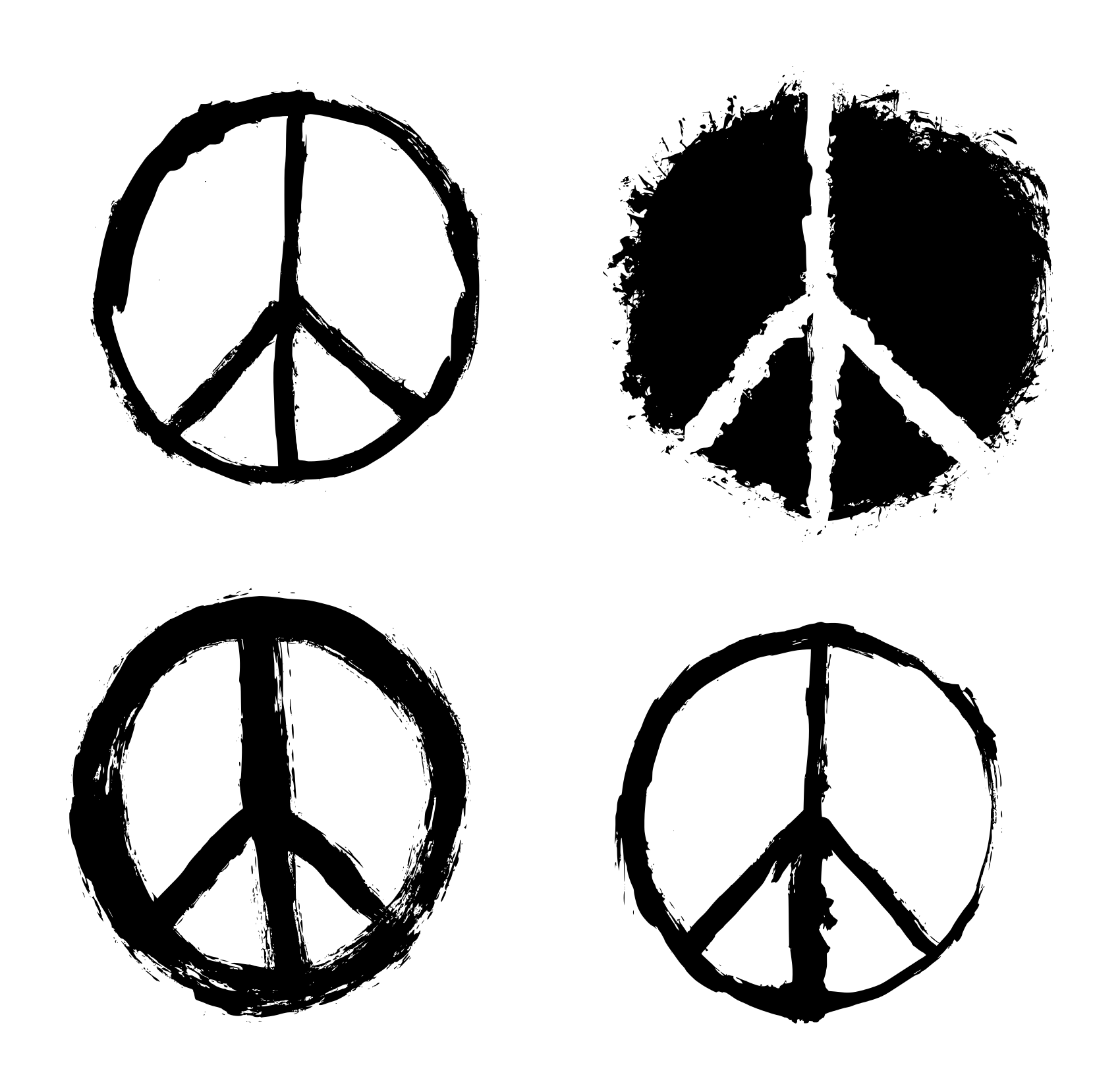 4 Grunge Peace Symbol (PNG Transparent).