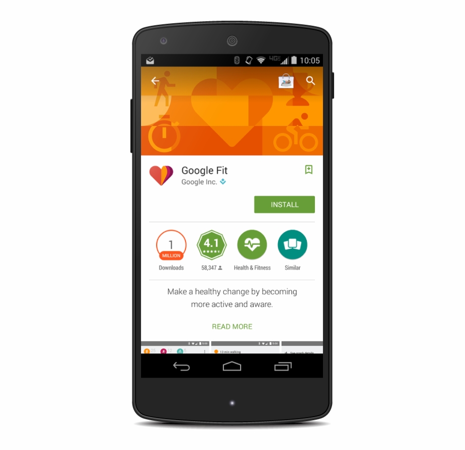 Google Fit Banner In Play Store.