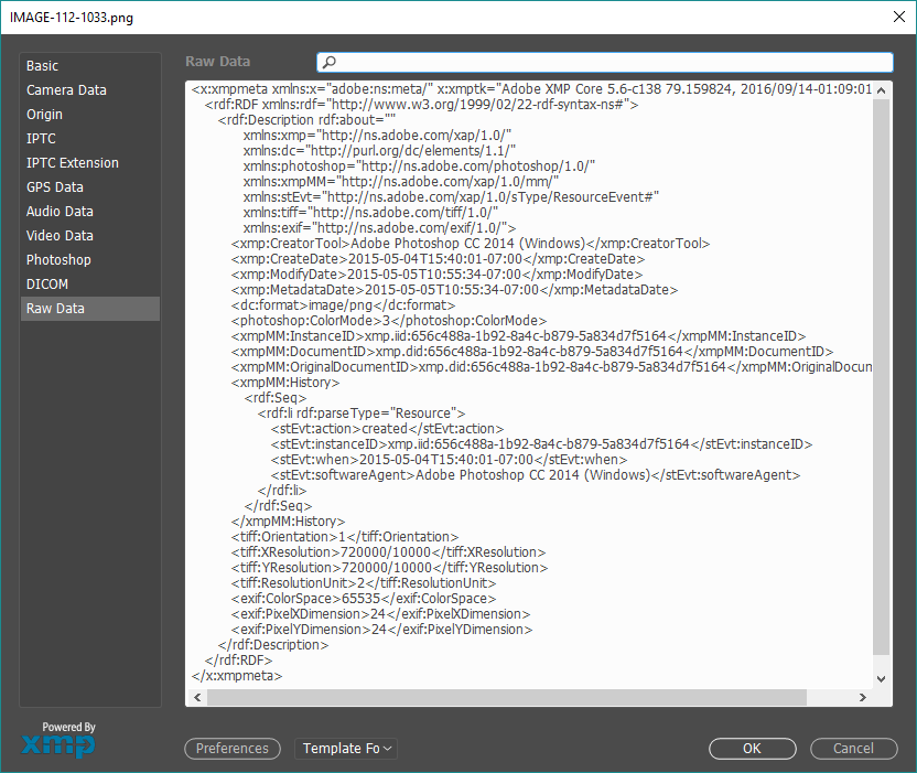 Adobe XMP Example.