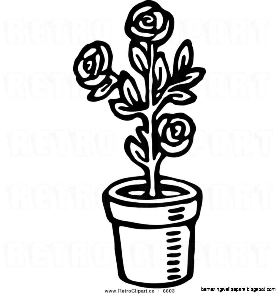 Plant Clip Art Black And White.