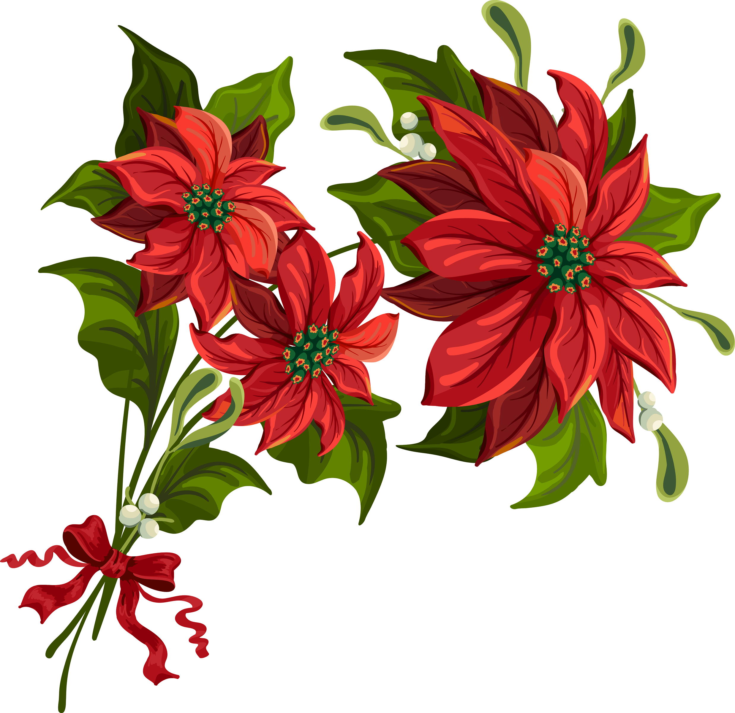 Christmas poinsettia clip art large.