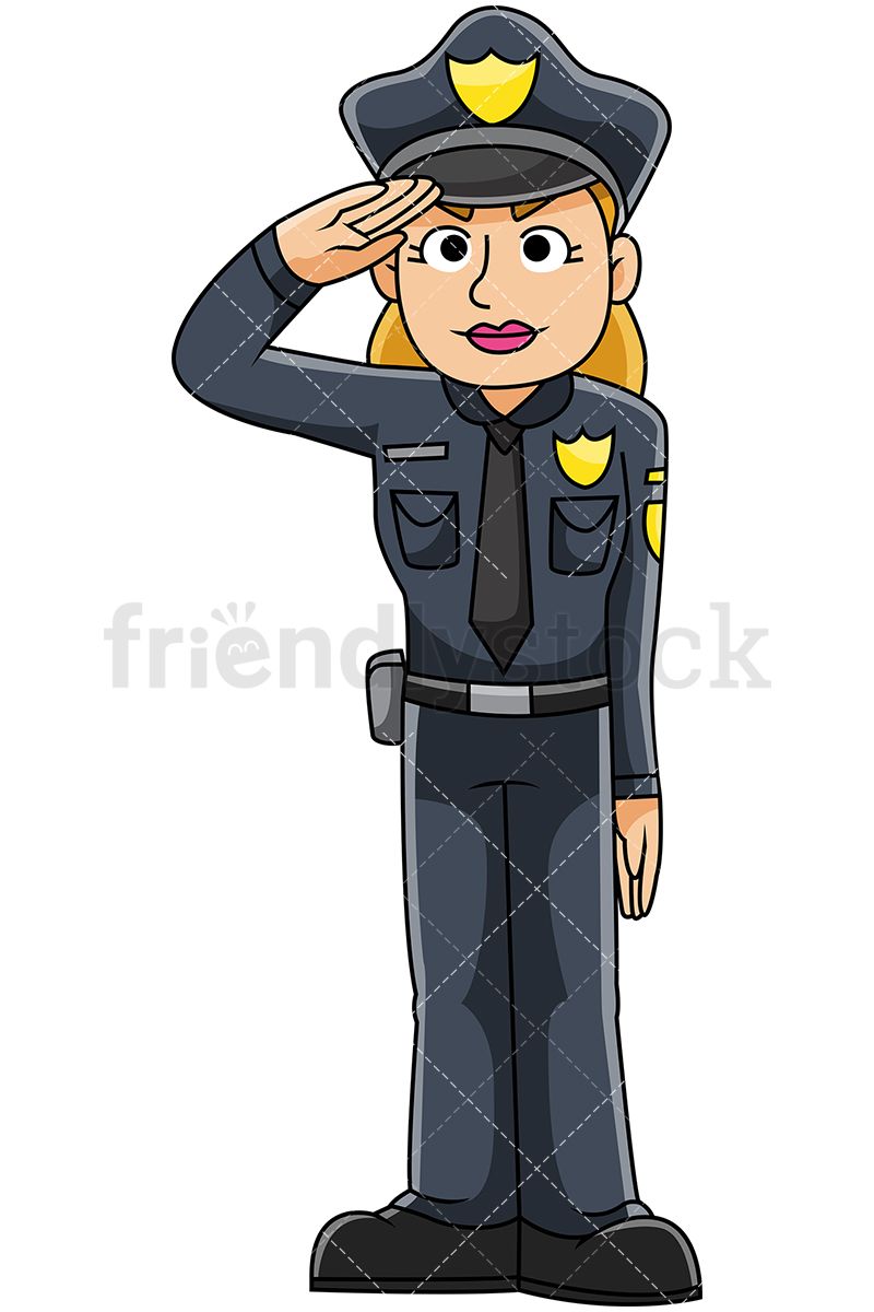 Female Police Officer Saluting.