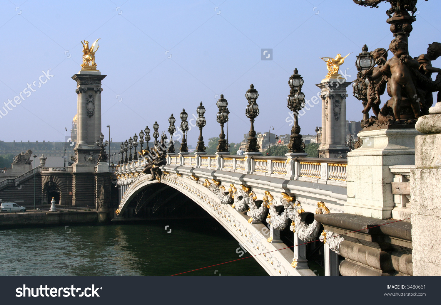 Pont De La Concorde Across Seine Stock Photo 3480661.