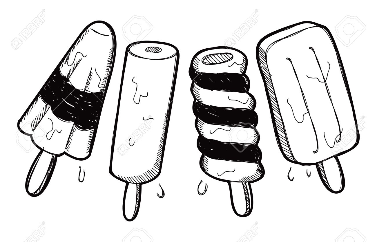 Kulfi clipart black and white.