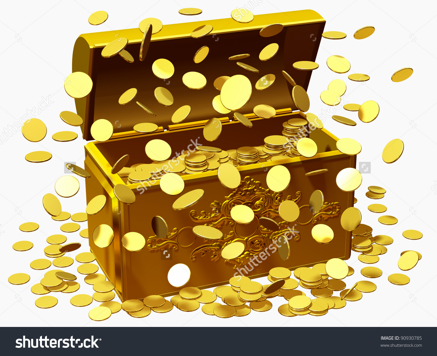 Treasure Box Money Rain Lottery Win Stock Illustration 90930785.