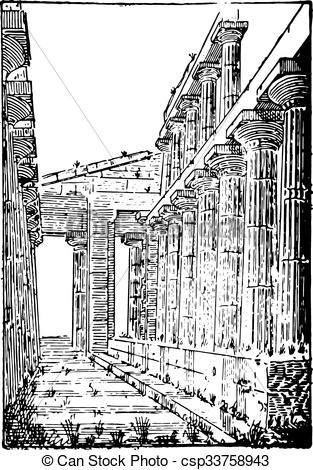 EPS Vector of The Temple of Neptune or Temple of Hera II at.