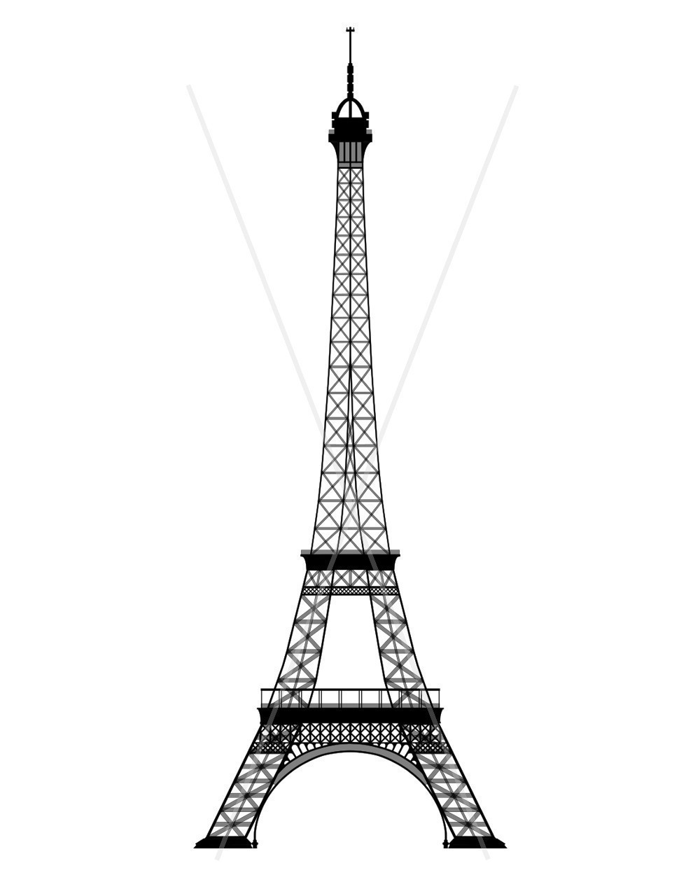 Eiffel Tower Coloring Page.