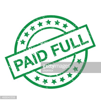 PAID FULL STAMP IN GREEN Clipart Image.